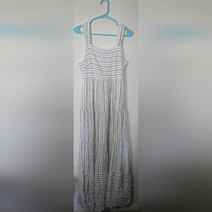 Savanna Jane Striped Casual Minimalist Maxi Dress Boho Sleeveless New Medium